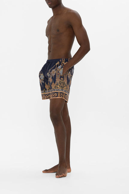 Mid Length Boardshort With Elastic Waist - The Imperial Gate