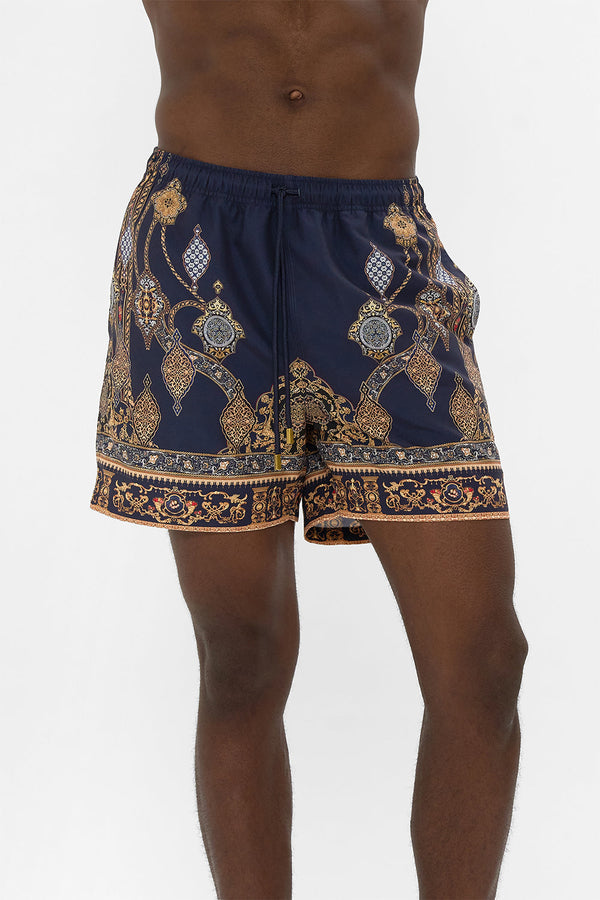 Mid Length Boardshort With Elastic Waist - The Imperial Gate