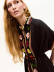 Black Valerie Kaftan With Embroidery