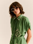 Green Cotton Midi Dress