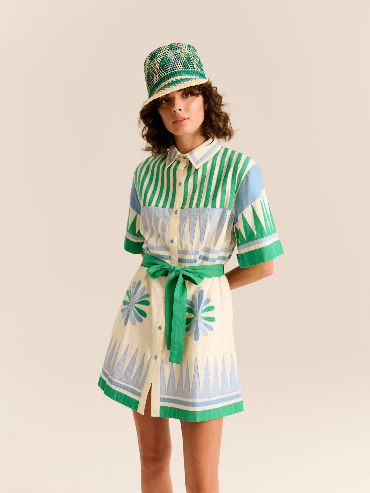 Belted Cotton Poplin Shirt Dress