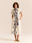 Valerie Dress With Navy Embroidery