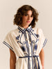 Valerie Dress With Navy Embroidery