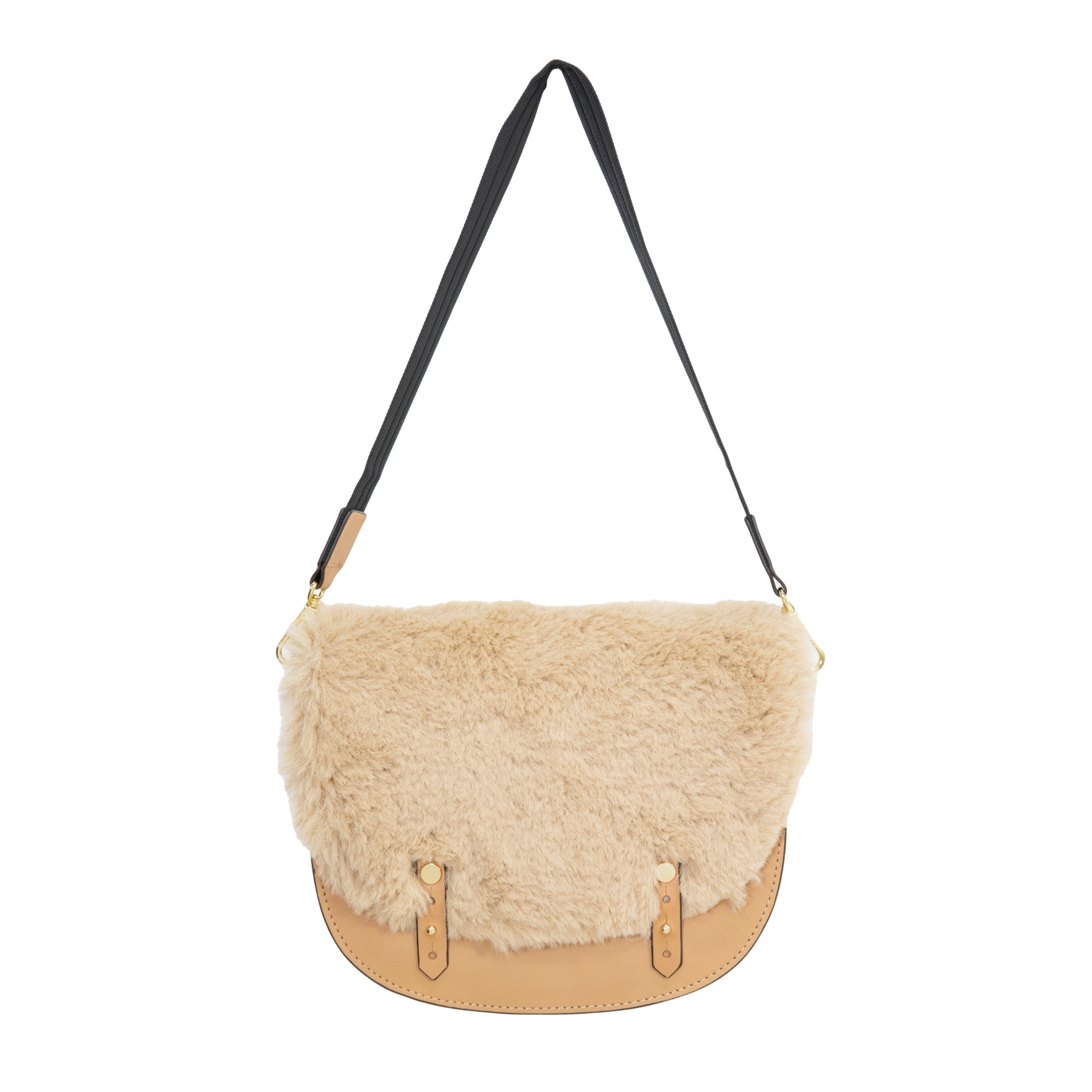 Leather & Shearling Crossbody Purse
