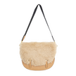 Leather & Shearling Crossbody Purse