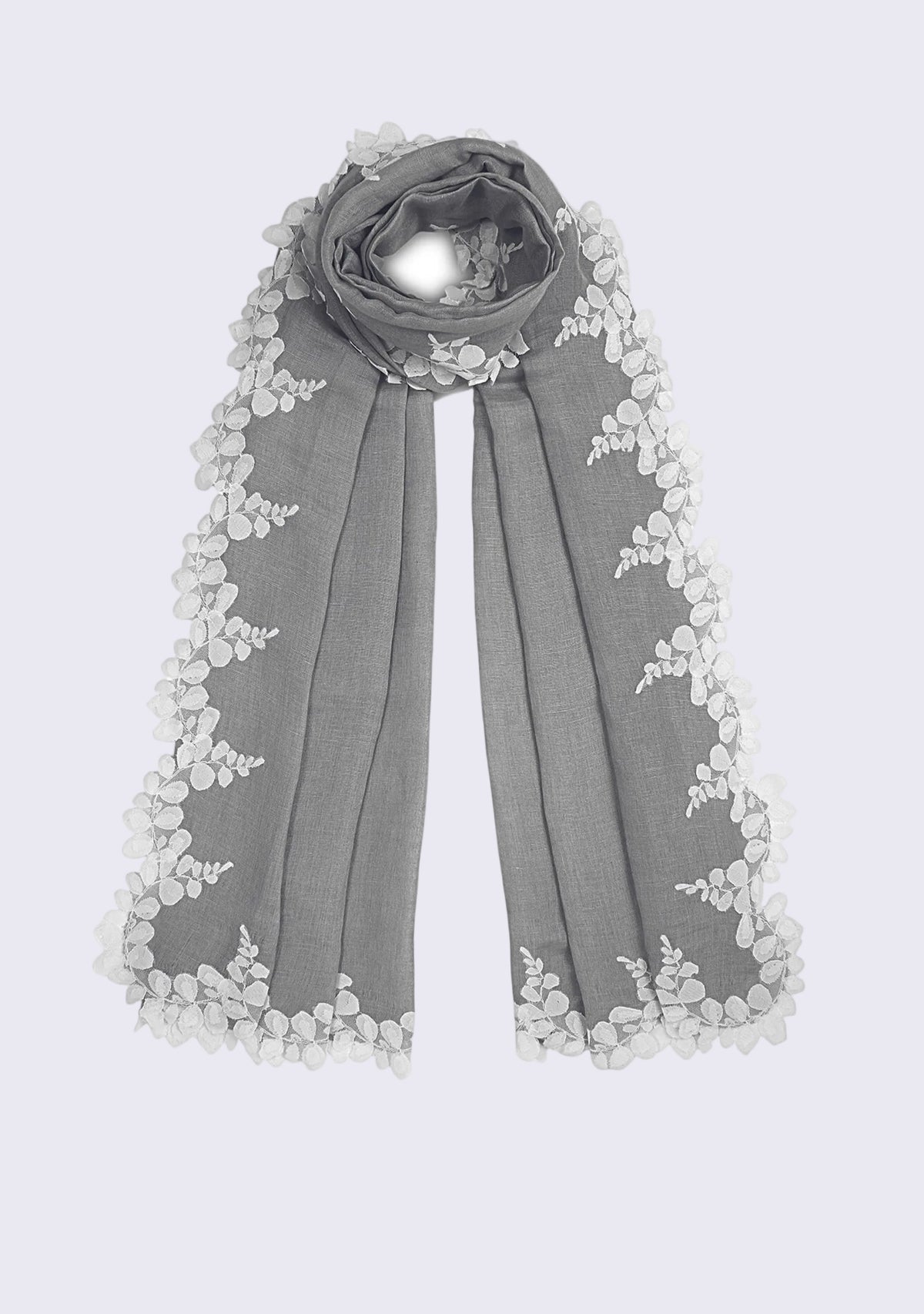 Linen & Modal Scalloped Shawl