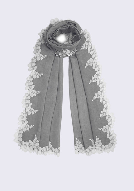 Linen & Modal Scalloped Shawl
