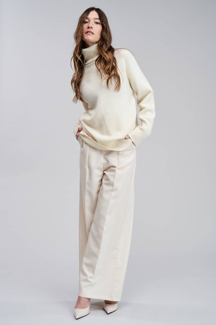 Merino Wool Relaxed Turtleneck Top