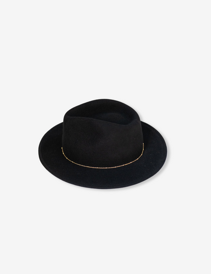 Crushable Wool Felt Gold Chain Hat