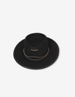 100% Wool Gold Trim Detail Hat - Black