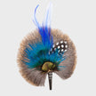 Handmade Round Feather Brooch