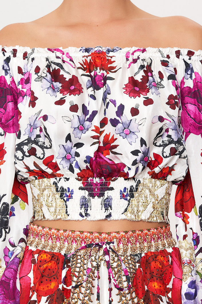 Shirred Waist Top - Reign Of Roses