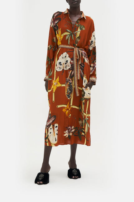 Collared Button Through Kaftan - Garden Of Eve