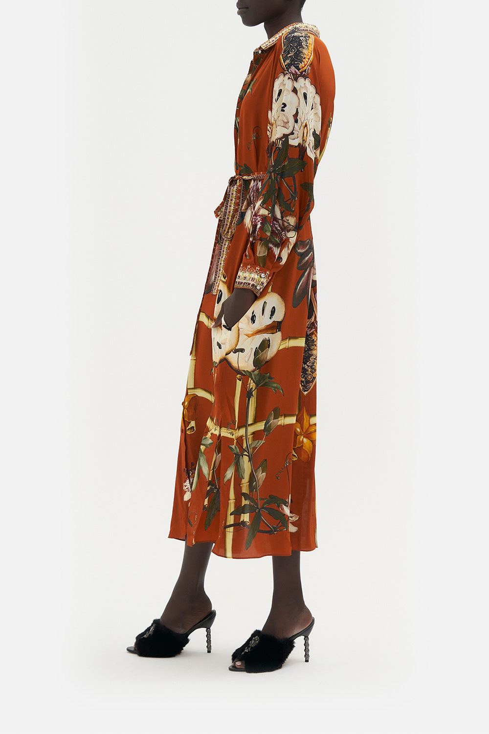 Collared Button Through Kaftan - Garden Of Eve
