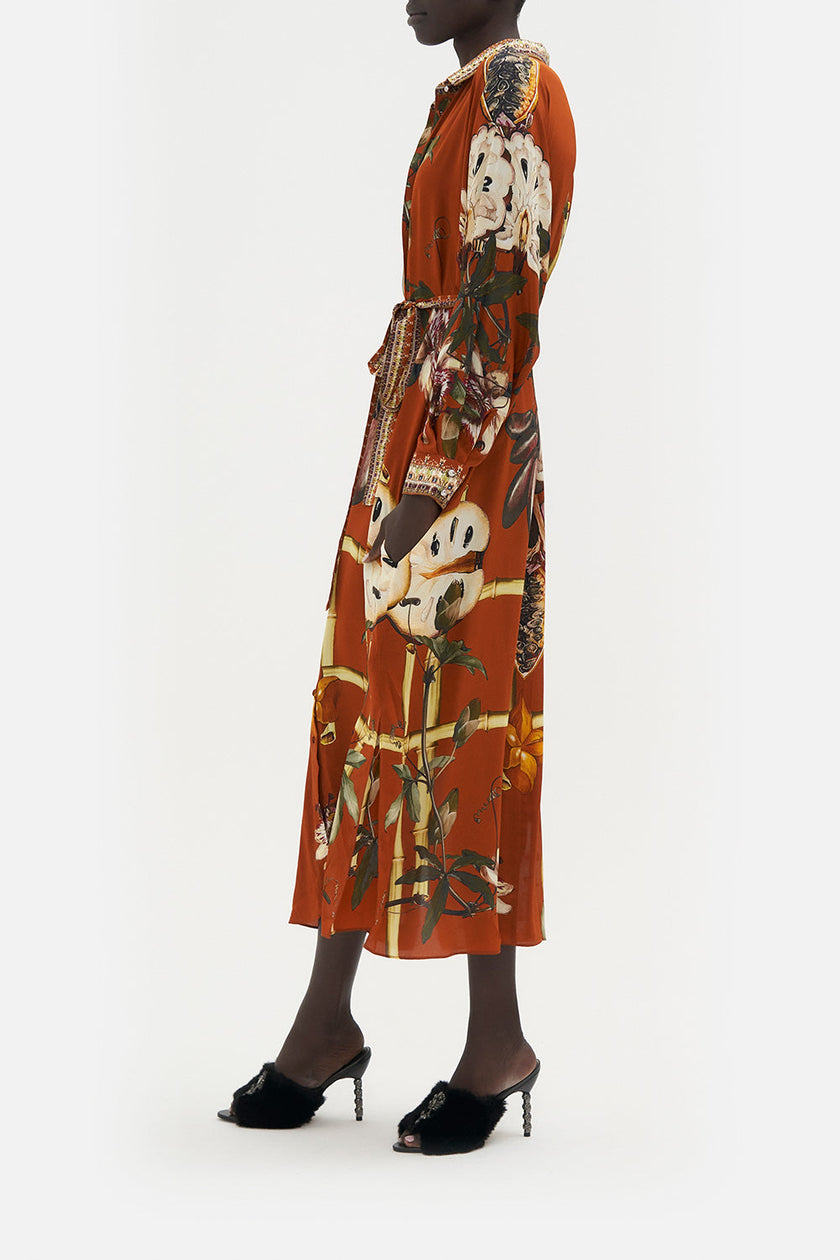 Collared Button Through Kaftan - Garden Of Eve