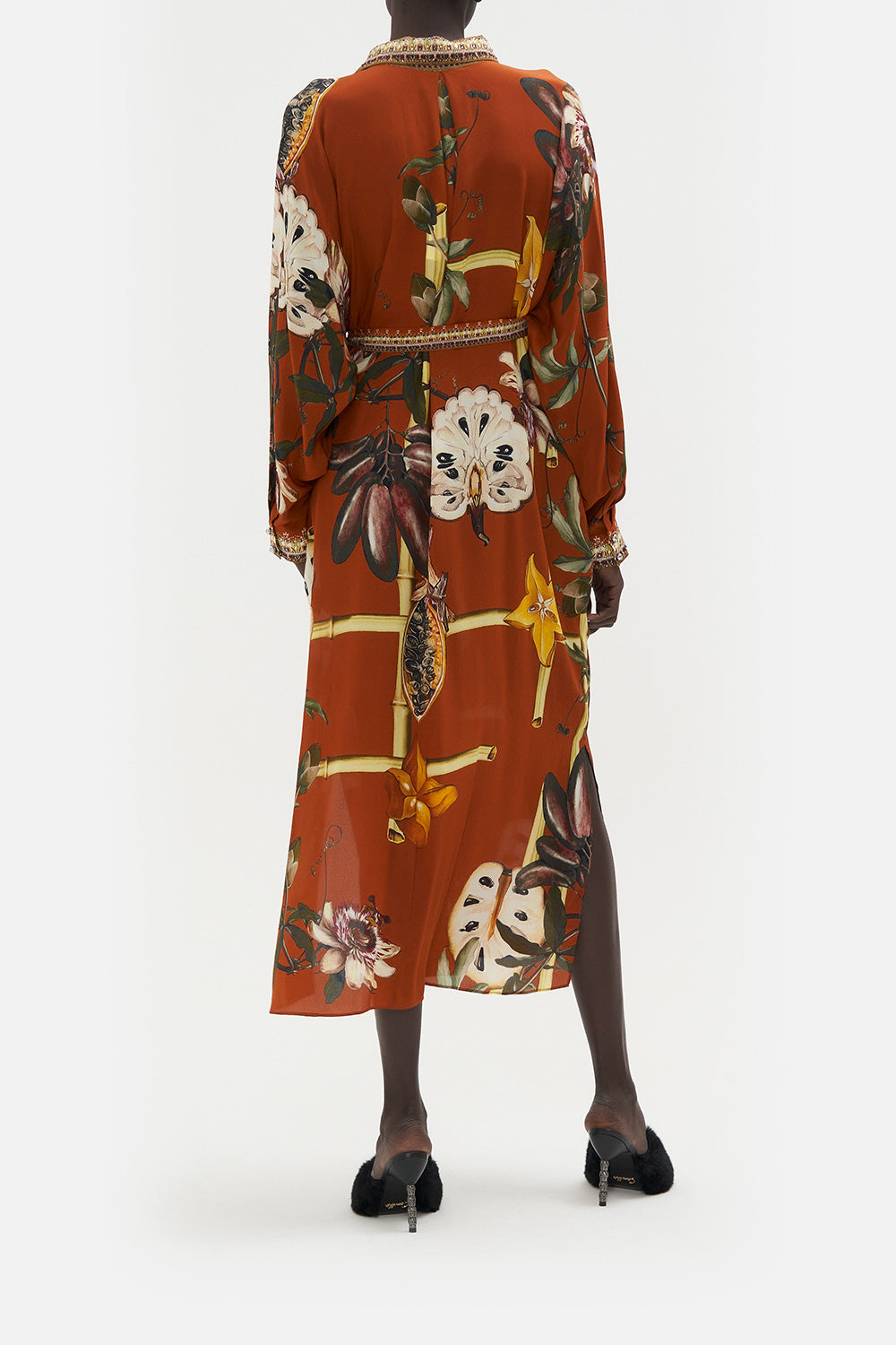 Collared Button Through Kaftan - Garden Of Eve