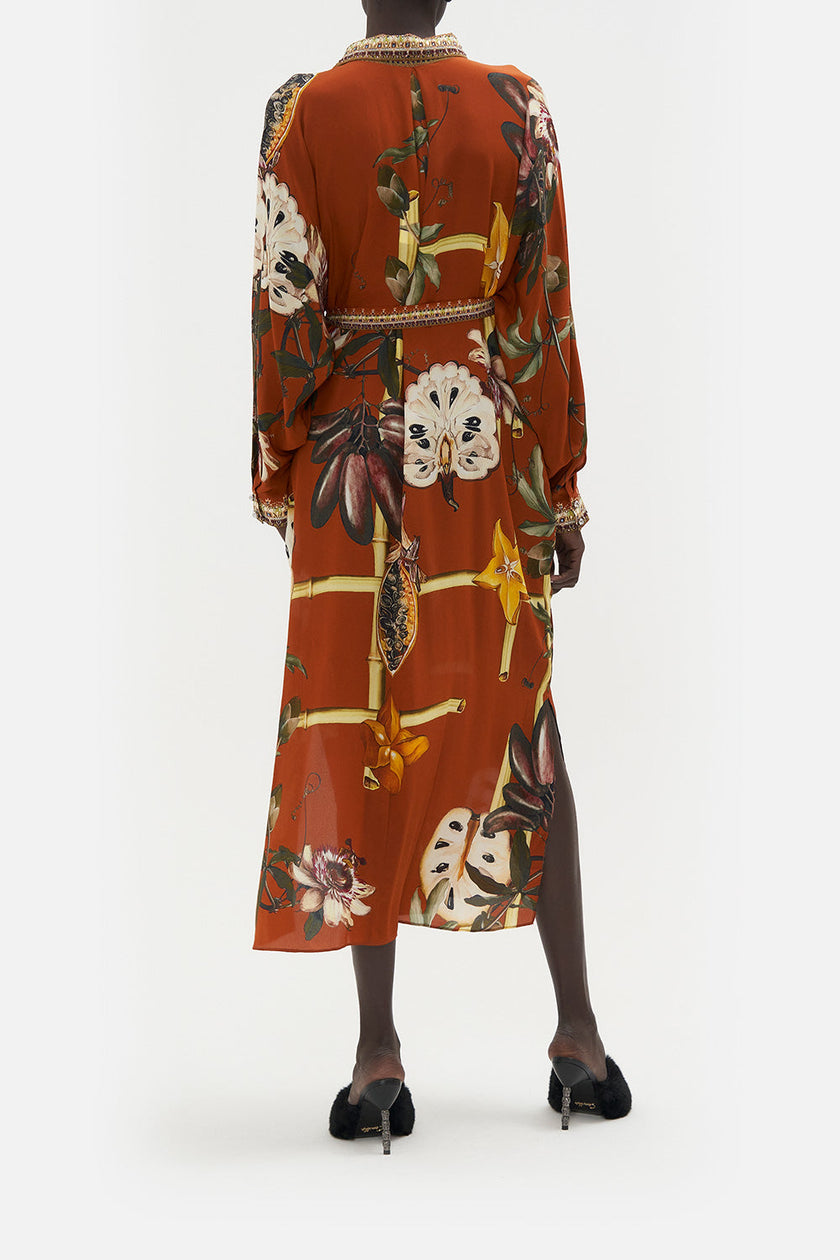 Collared Button Through Kaftan - Garden Of Eve