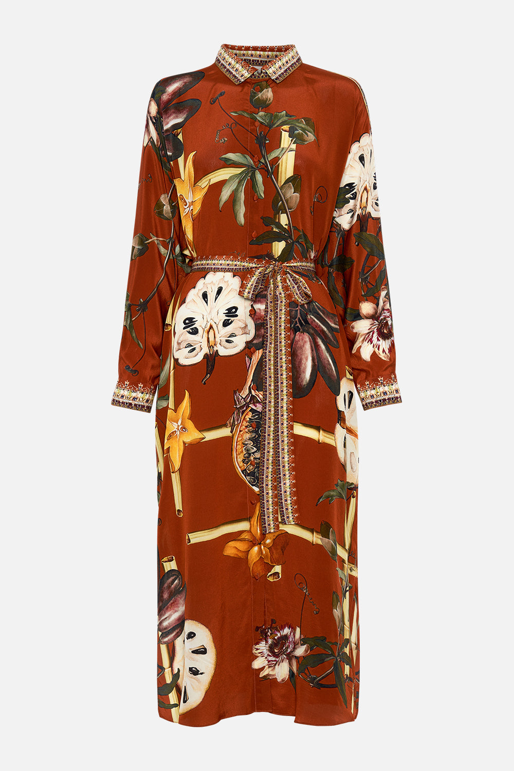 Collared Button Through Kaftan - Garden Of Eve