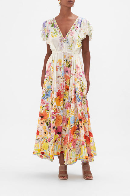 All Over Ruffle Dress - Sunlight Symphony