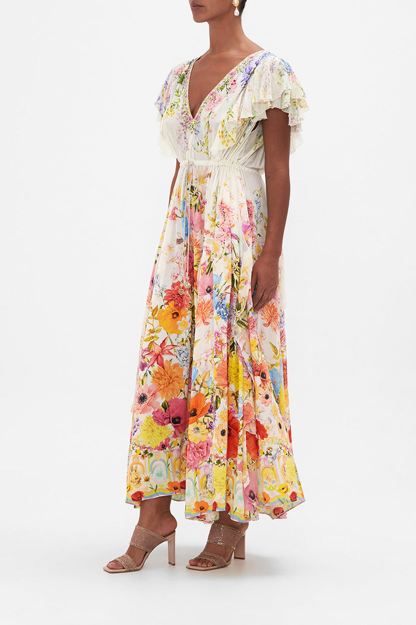 All Over Ruffle Dress - Sunlight Symphony