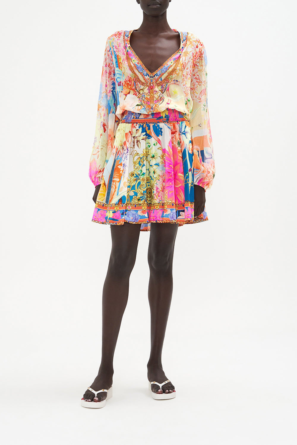 Shirred Relaxed Short Dress