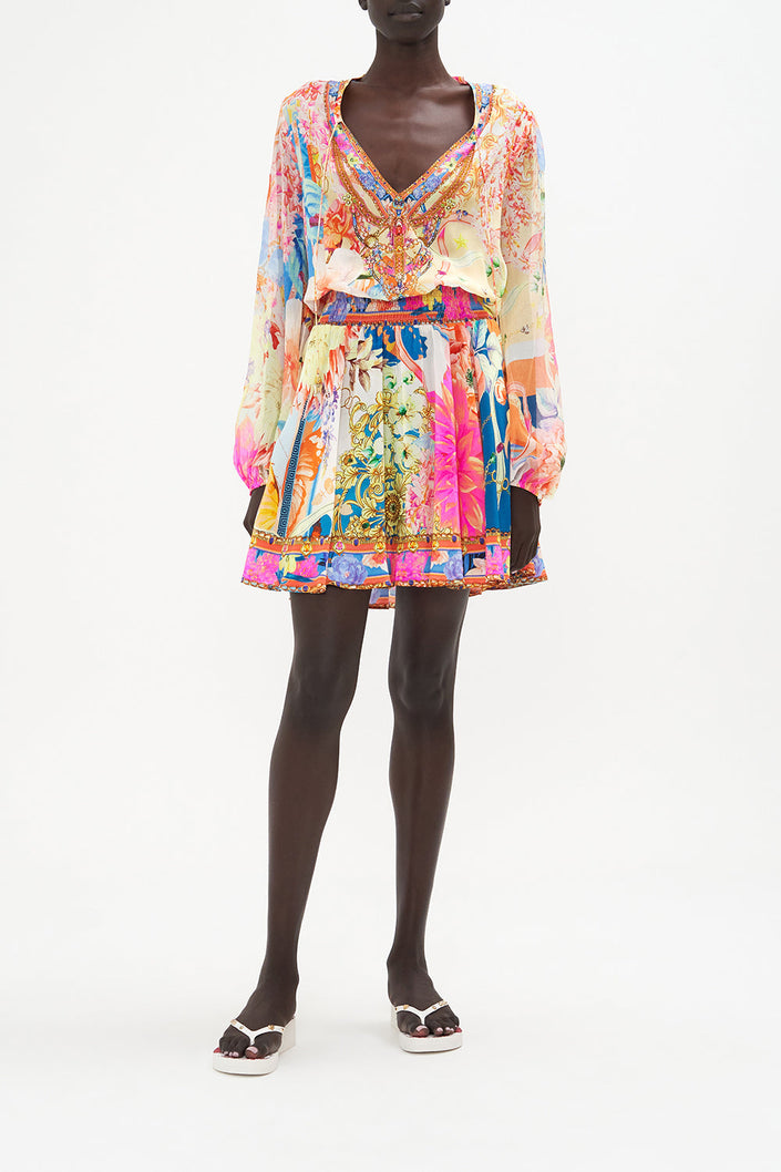 Shirred Relaxed Short Dress