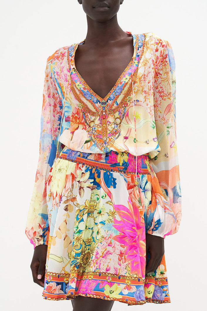 Shirred Relaxed Short Dress
