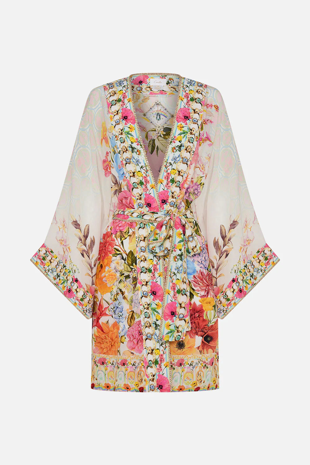 Kimono With Tie Belt - Sunlight Symphony