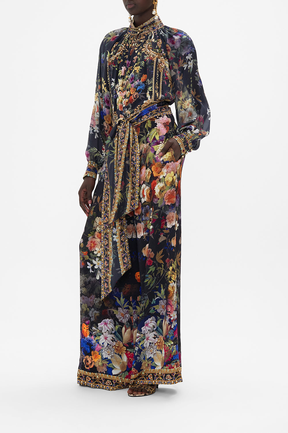Scarf Belt Wide Leg Pant - Play Your Cards Right