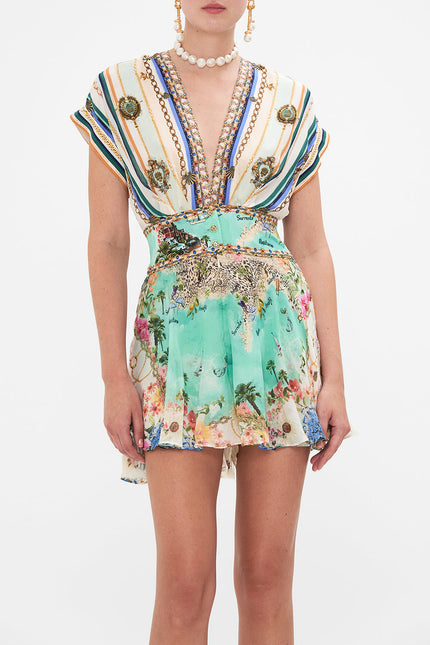 Button Waist Playsuit - Amalfi Lullaby