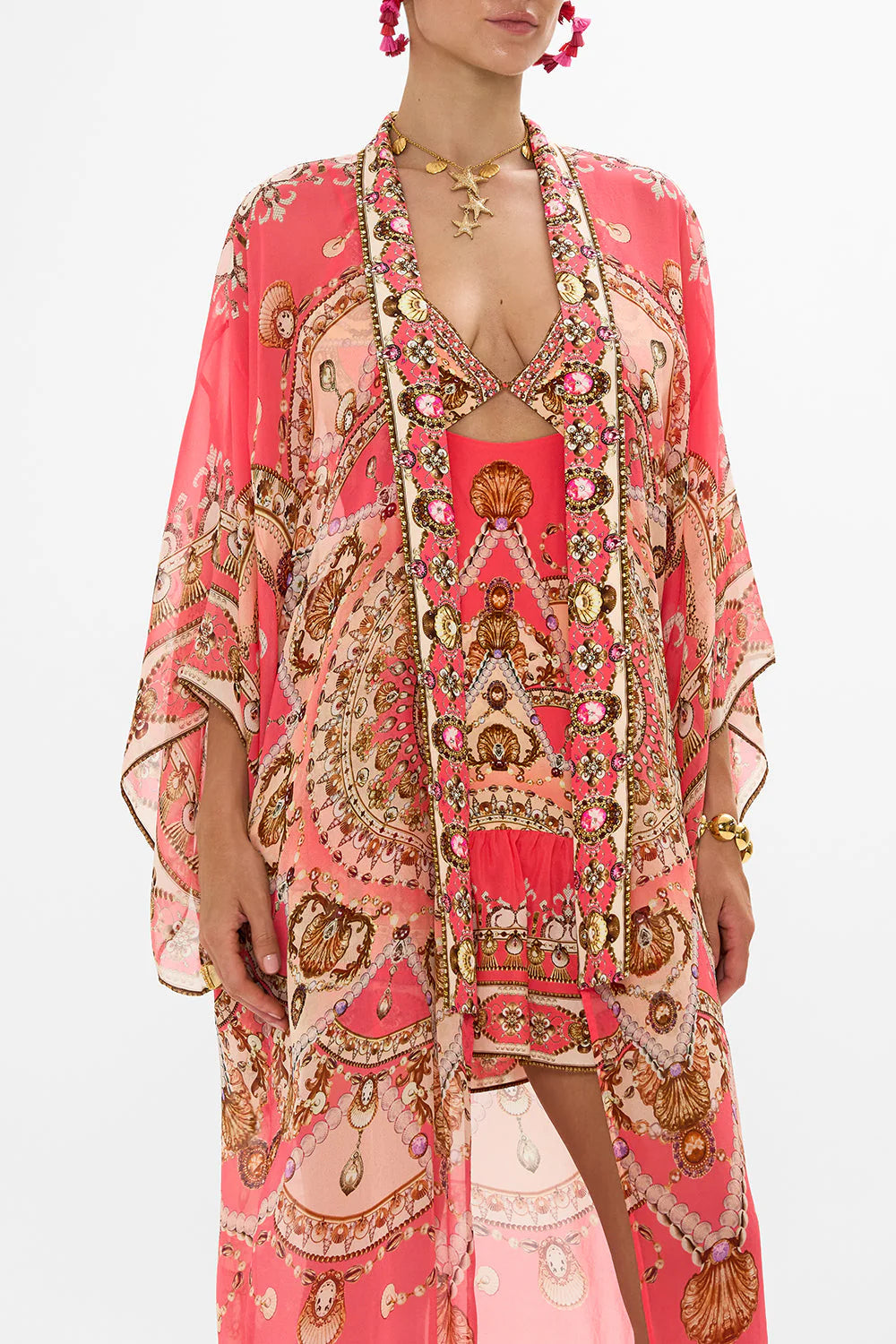 Kimono Layer With Collar - Shell Games