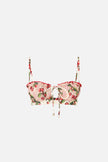 Ruched Cup Underwire Bikini Top W Tie Front