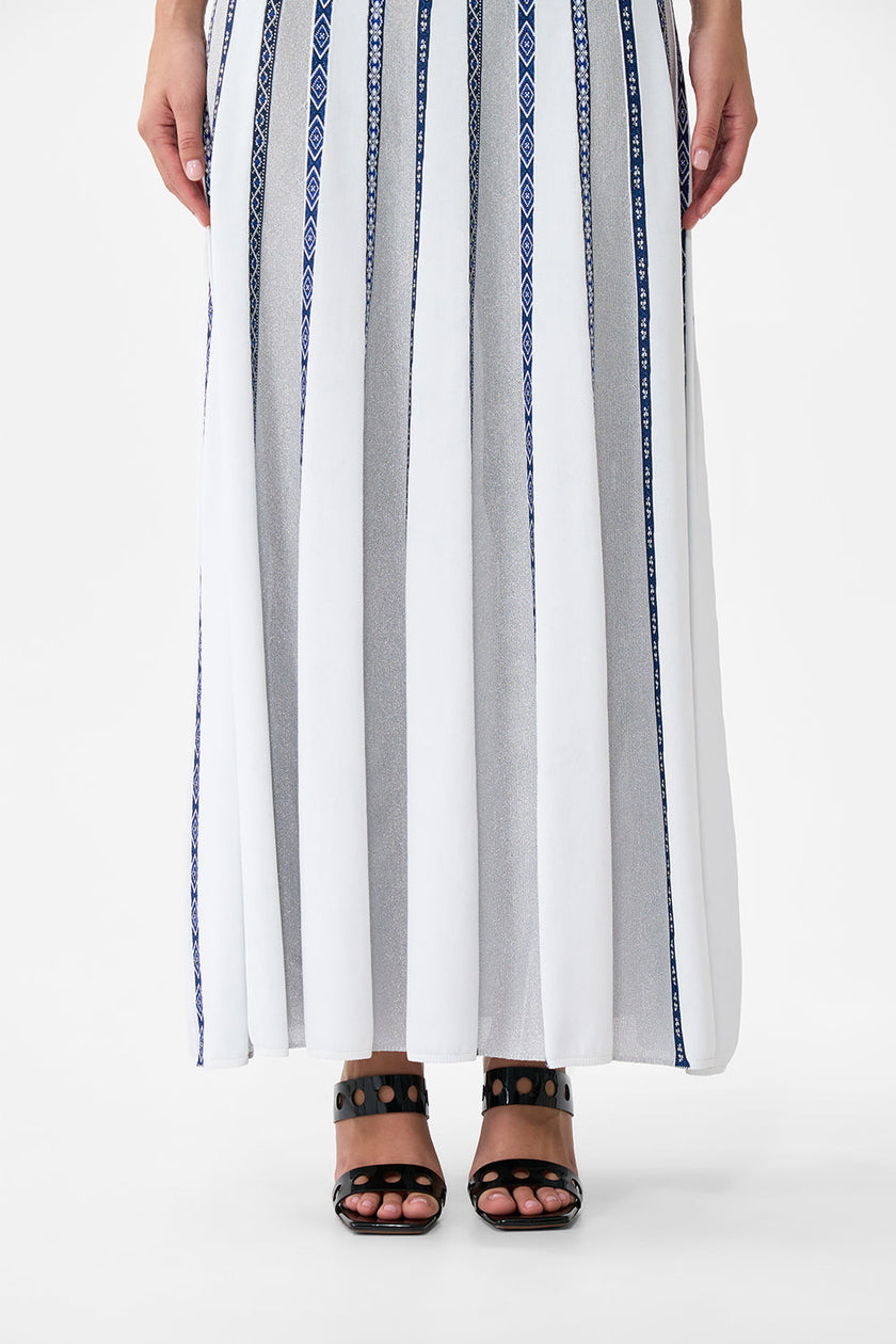 Halter Neck Knit Dress With Silk Tie - A Tiled Wonderland