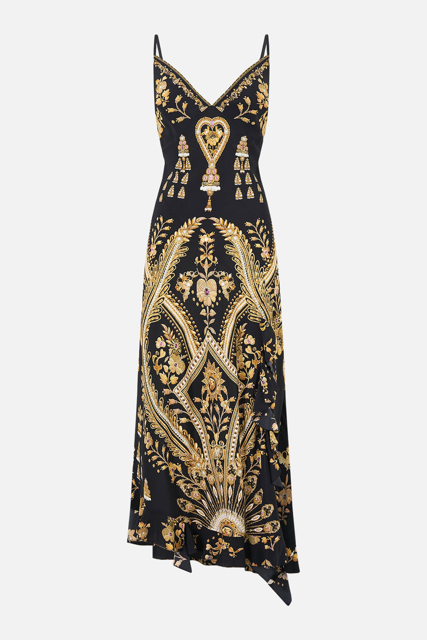 Bias Slip Dress With Frill Hem - Taurus Rising