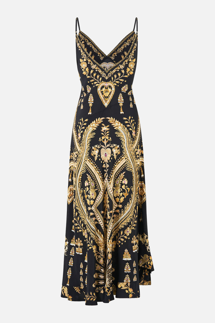 Bias Slip Dress With Frill Hem - Taurus Rising