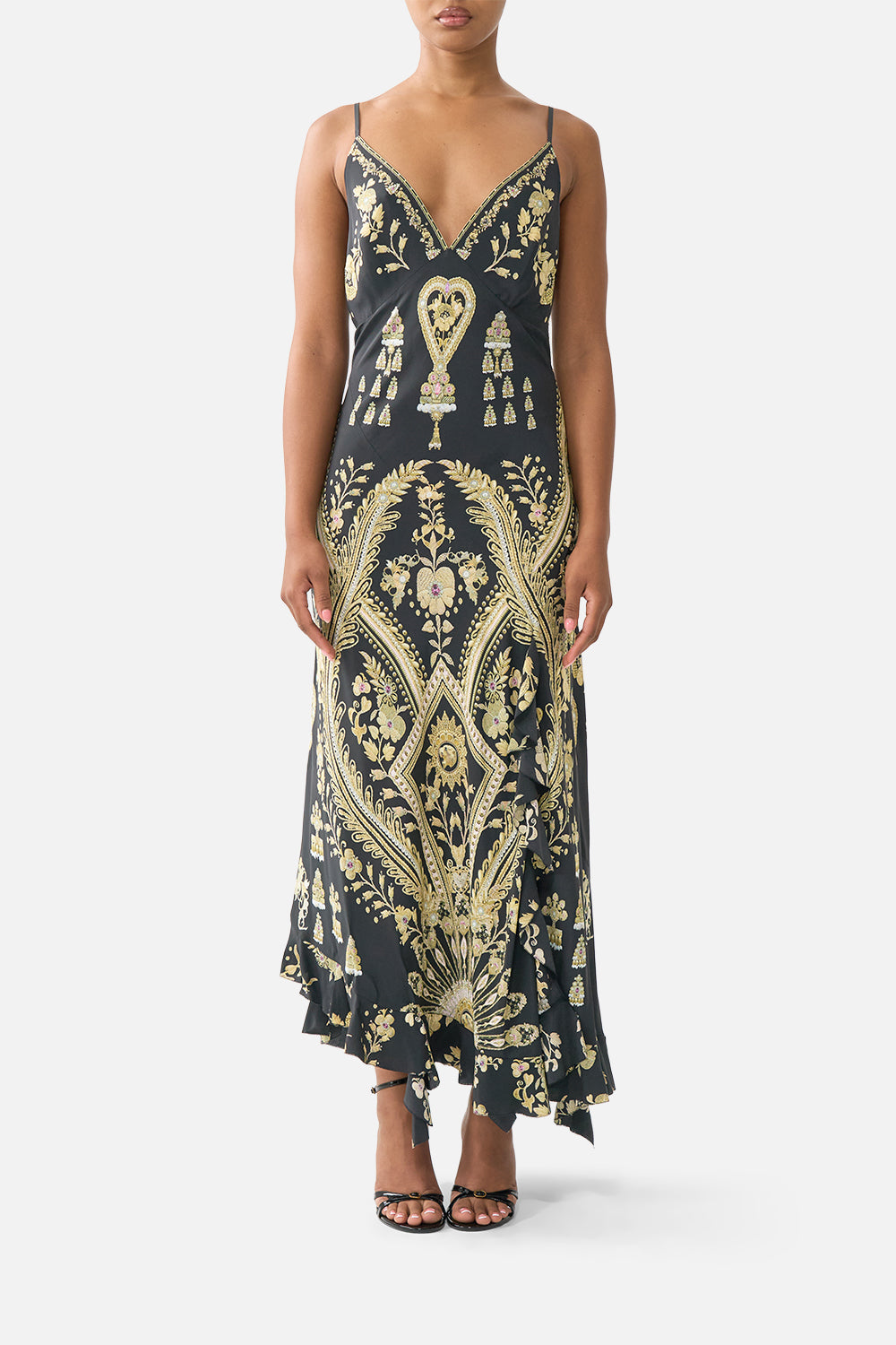 Bias Slip Dress With Frill Hem - Taurus Rising