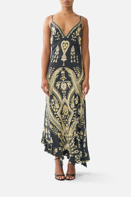 Bias Slip Dress With Frill Hem - Taurus Rising
