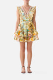 Frill Sleeve Tiered Short Dress - Va Va Vintage