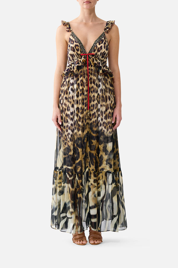Frill Bralette Long Dress - Leotigra Land