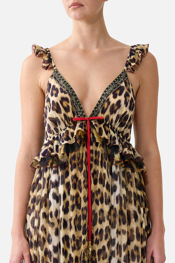 Frill Bralette Long Dress - Leotigra Land