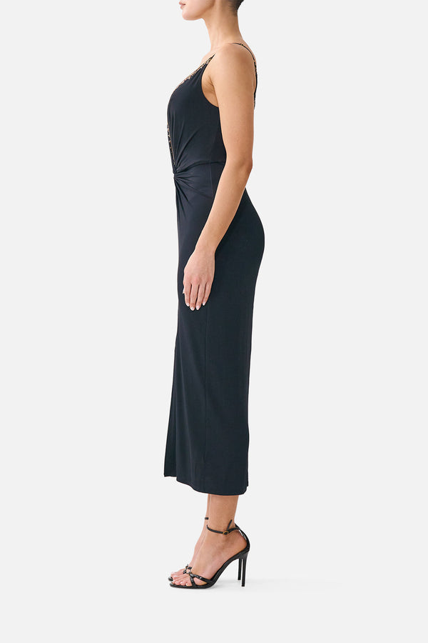 Strappy Dress With Twist Front - Leopard Libertine