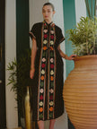 Black Valerie Kaftan With Embroidery
