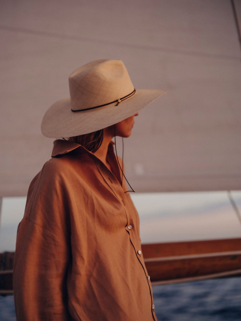 Adjustable Leather Tie Classic Straw Hat