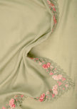 Floral Embroidered Wool & Silk Shawl