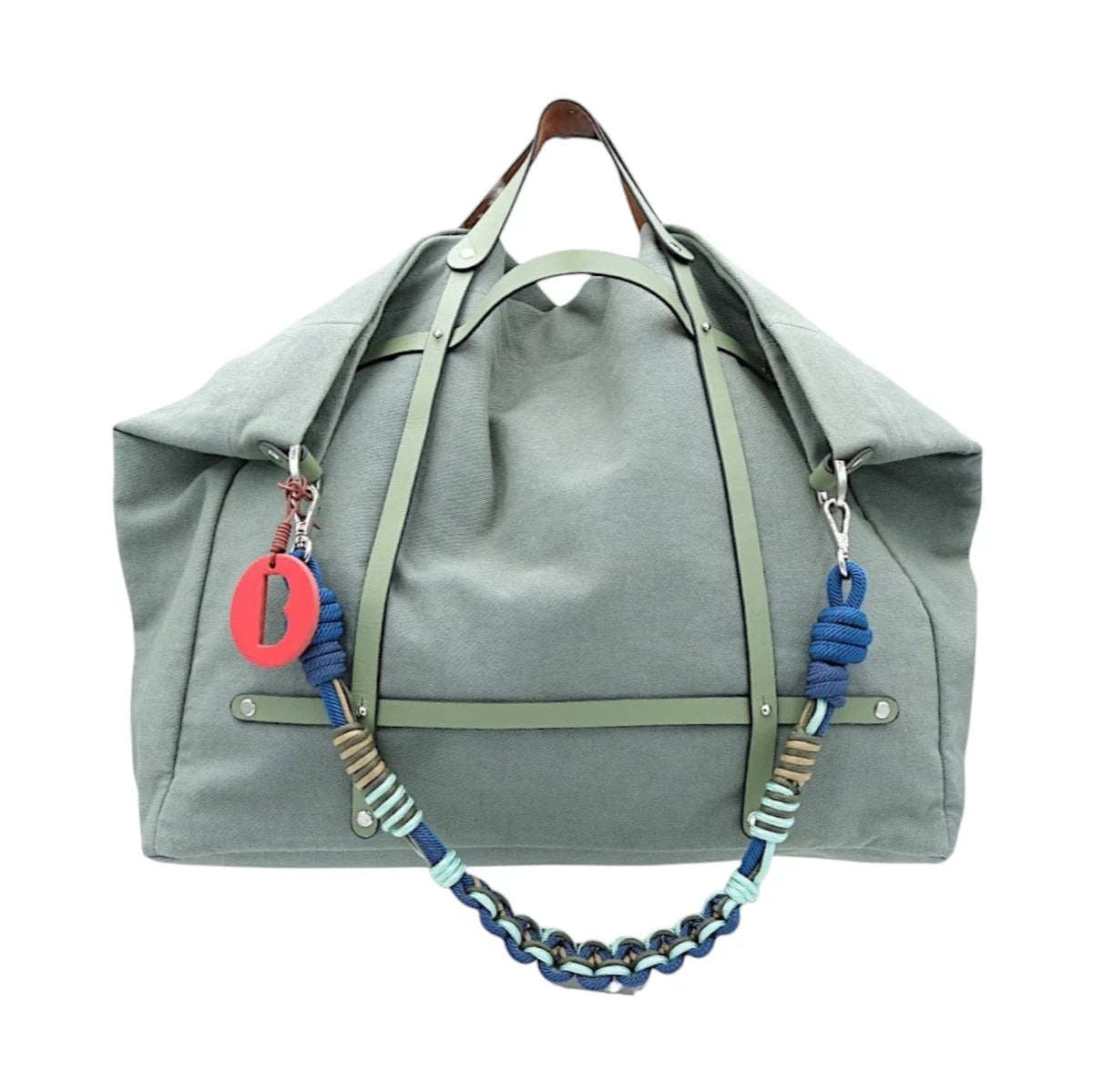 Canvas Bag With Strap & Leather Detail