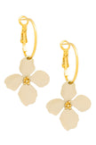 Single Flower On Hoop Earring