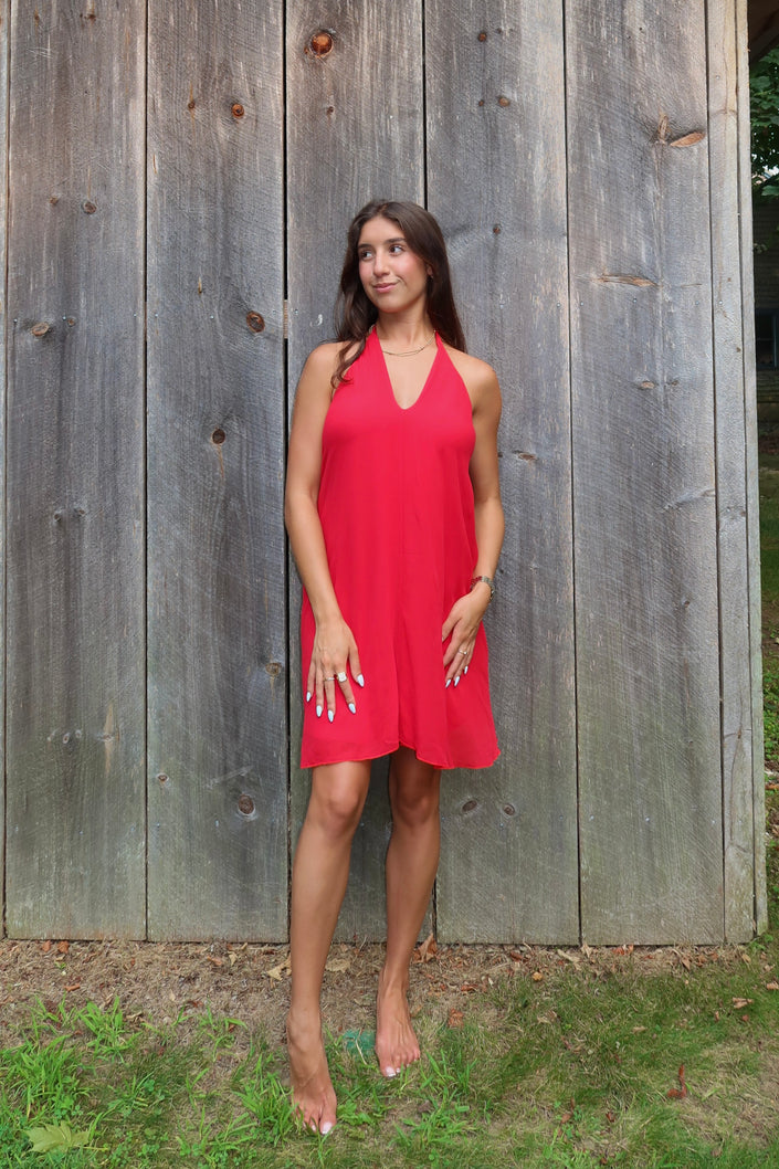 100% Silk Halter Slip Dress