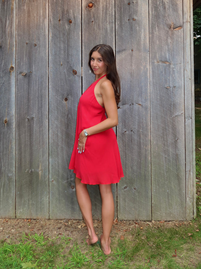 100% Silk Halter Slip Dress
