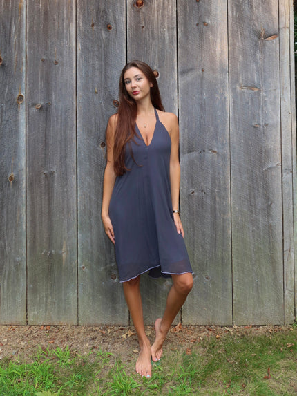 100% Silk Halter Slip Dress