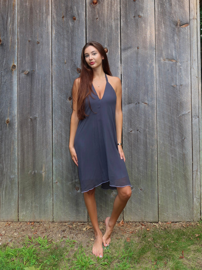 100% Silk Halter Slip Dress